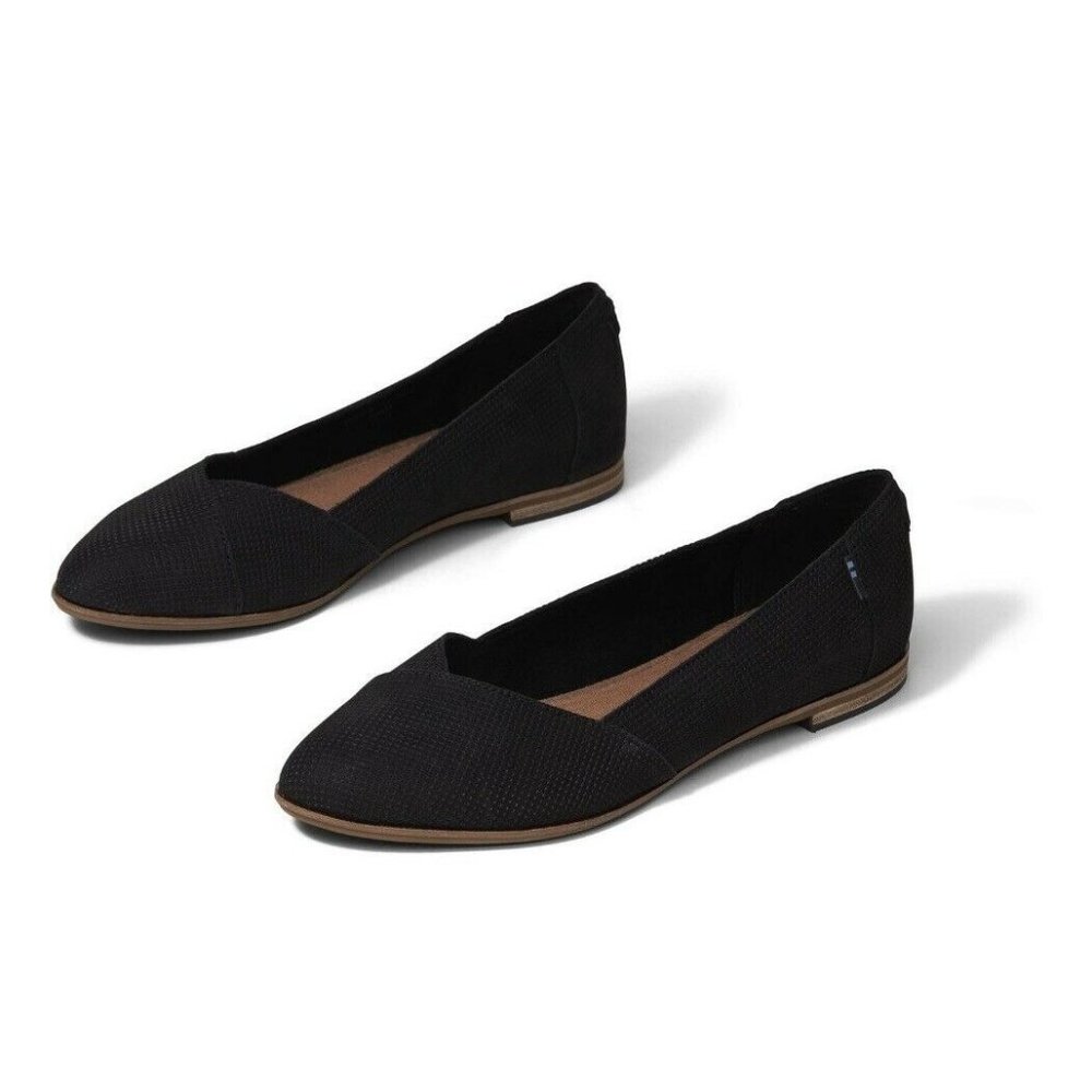 Tom’s Julie Perforated Flats Black Size 10 - Picture 3 of 7